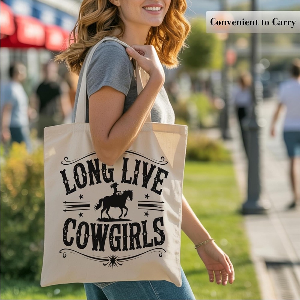 Cowgirl Canvas Tote Bag - Picture 2 of 7